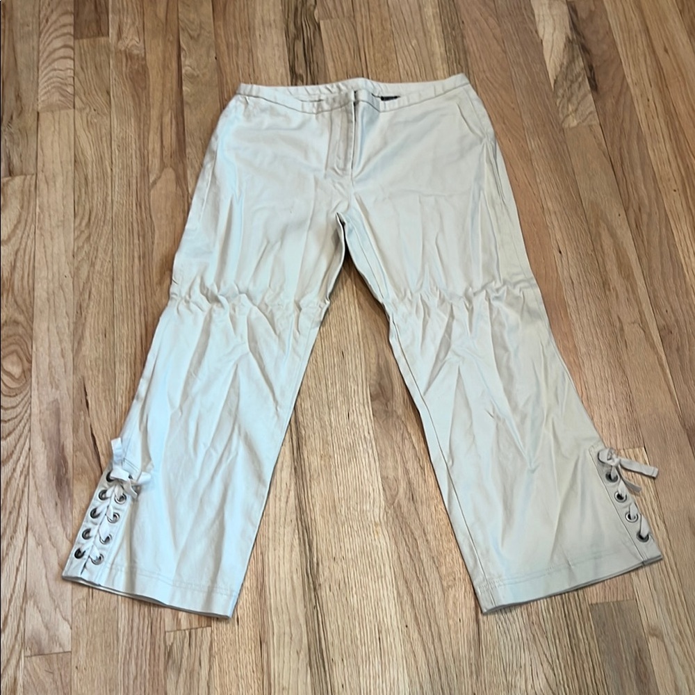 Express Cream Lace-Up Pants
